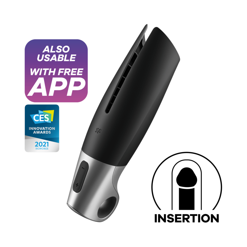 SATISFYER Power Masturbator Negro y Plata | Nox Placer