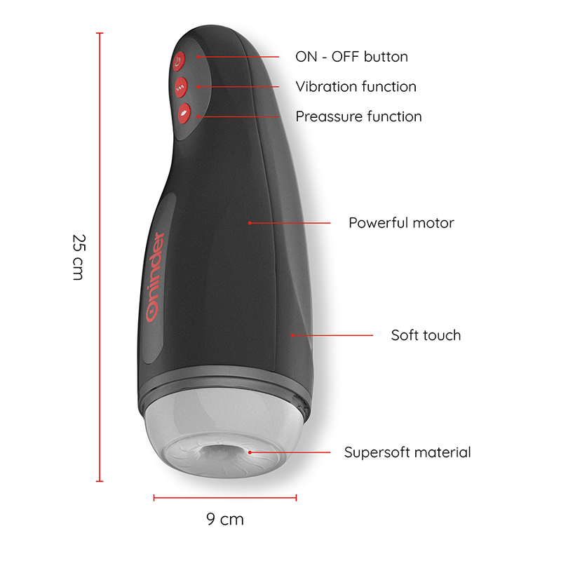 Oninder Seoul Masturbador Masculino de Compresión y Vibración con App